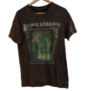 Black Sabbath Brown / orange Photo Mineral Wash Graphic Tee